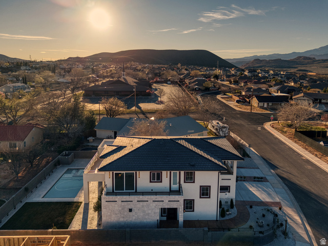226 East 1100 North Hurricane, UT 84737 - Photo 8 of 49 Aerial view at dusk of a mountain view and a residential view