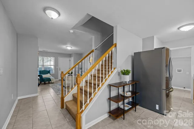 a view of entryway with livingroom and furniture