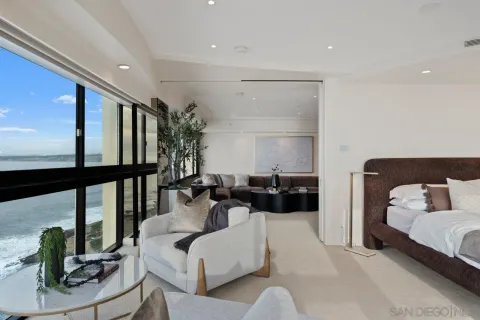 a living room with furniture