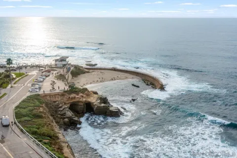 a view of beach and ocean