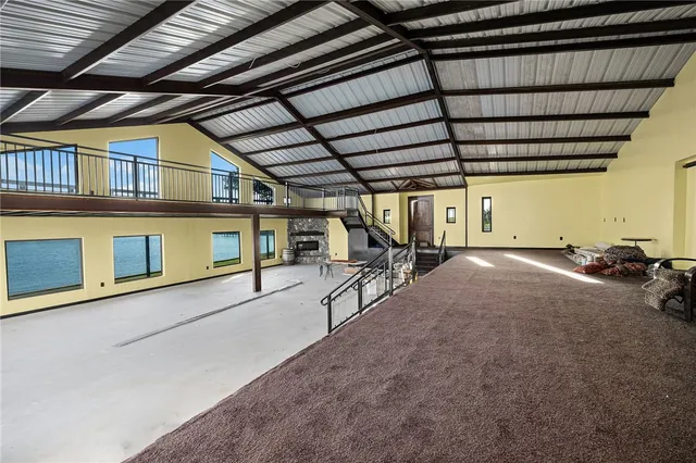 a view of a lake from a city