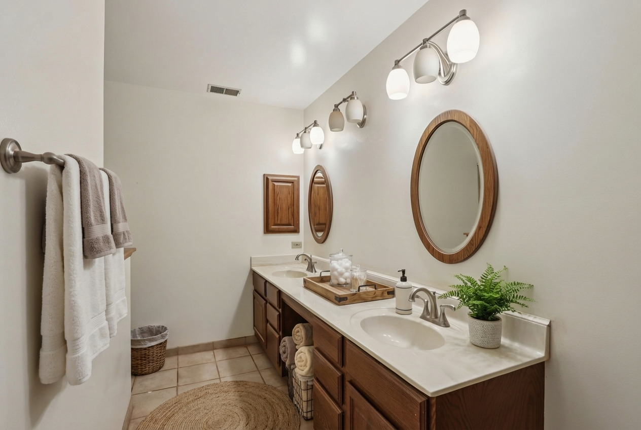 655 Waverly Drive, Unit C Elgin, IL 60120 - Photo 12 of 21 a bathroom with a sink and a mirror