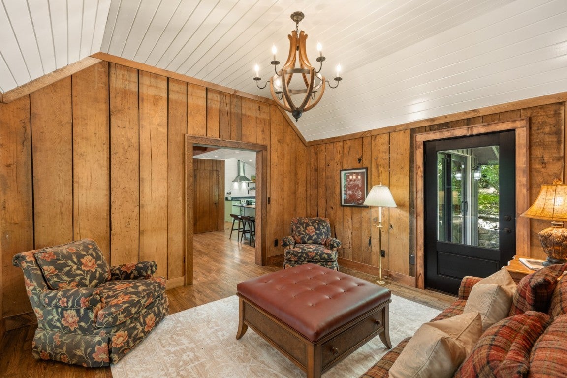 1177 Hicks Road Highlands, NC 28741 - Photo 21 of 61 Den with walls of Wormy Chestnut