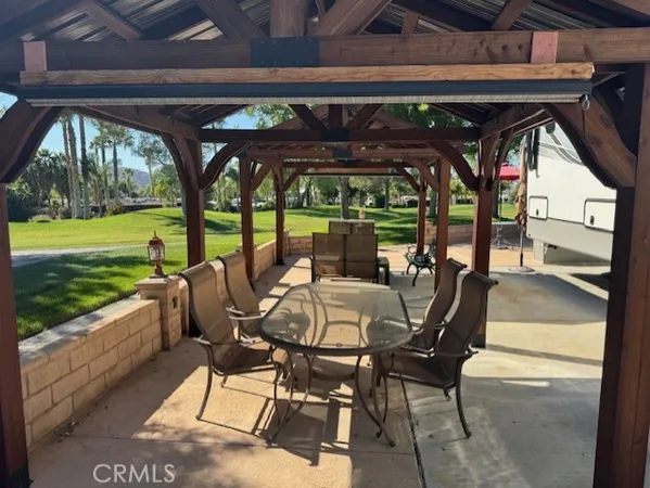 a view of an outdoor space with seating