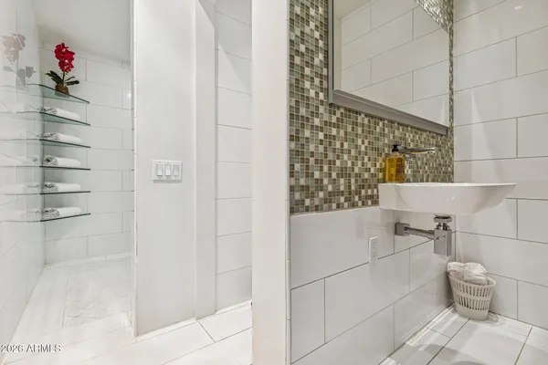 a bathroom with a shower