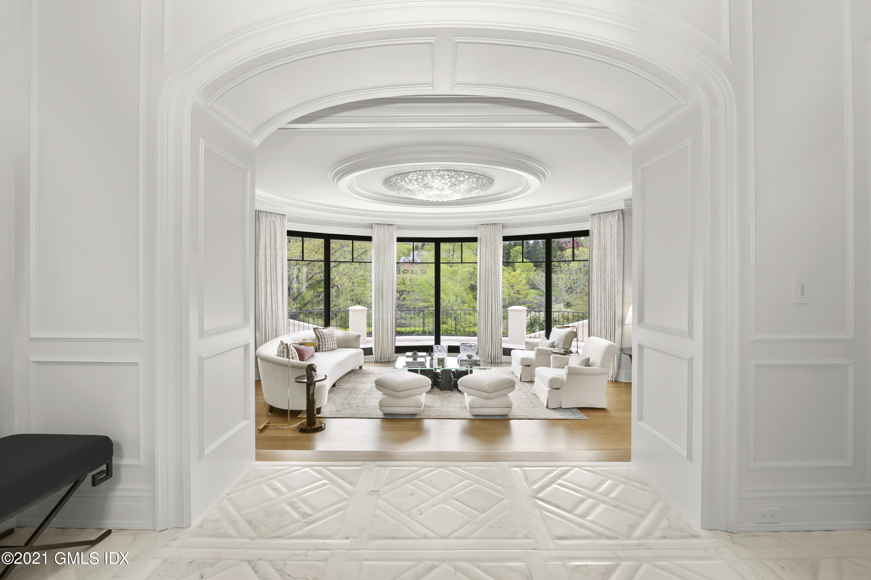 200 Stanwich Road Greenwich, CT 06830 - Photo 12 of 80 a living room with couches and chandelier