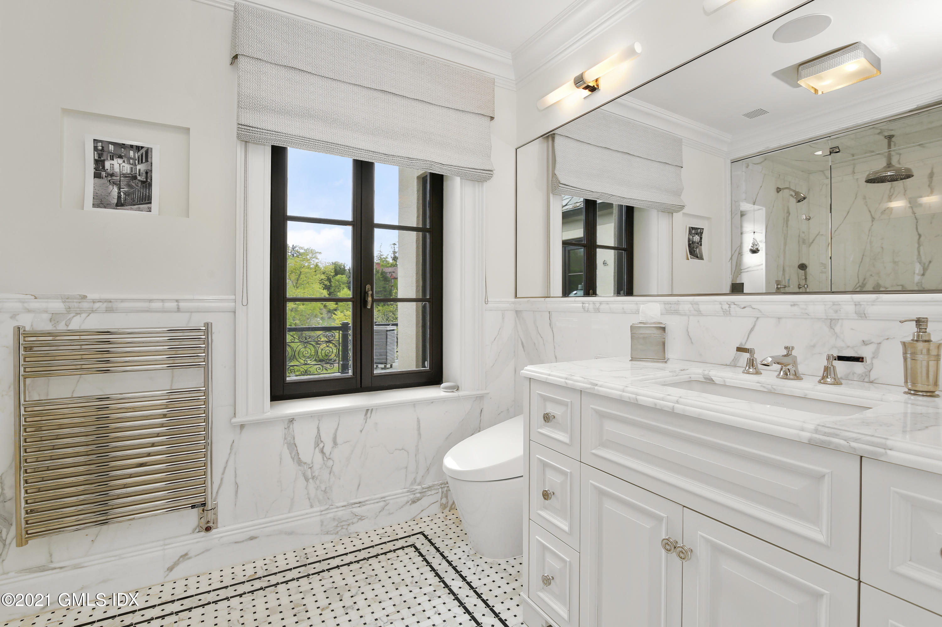 200 Stanwich Road Greenwich, CT 06830 - Photo 49 of 80 a bathroom with a granite countertop sink mirror vanity and toilet