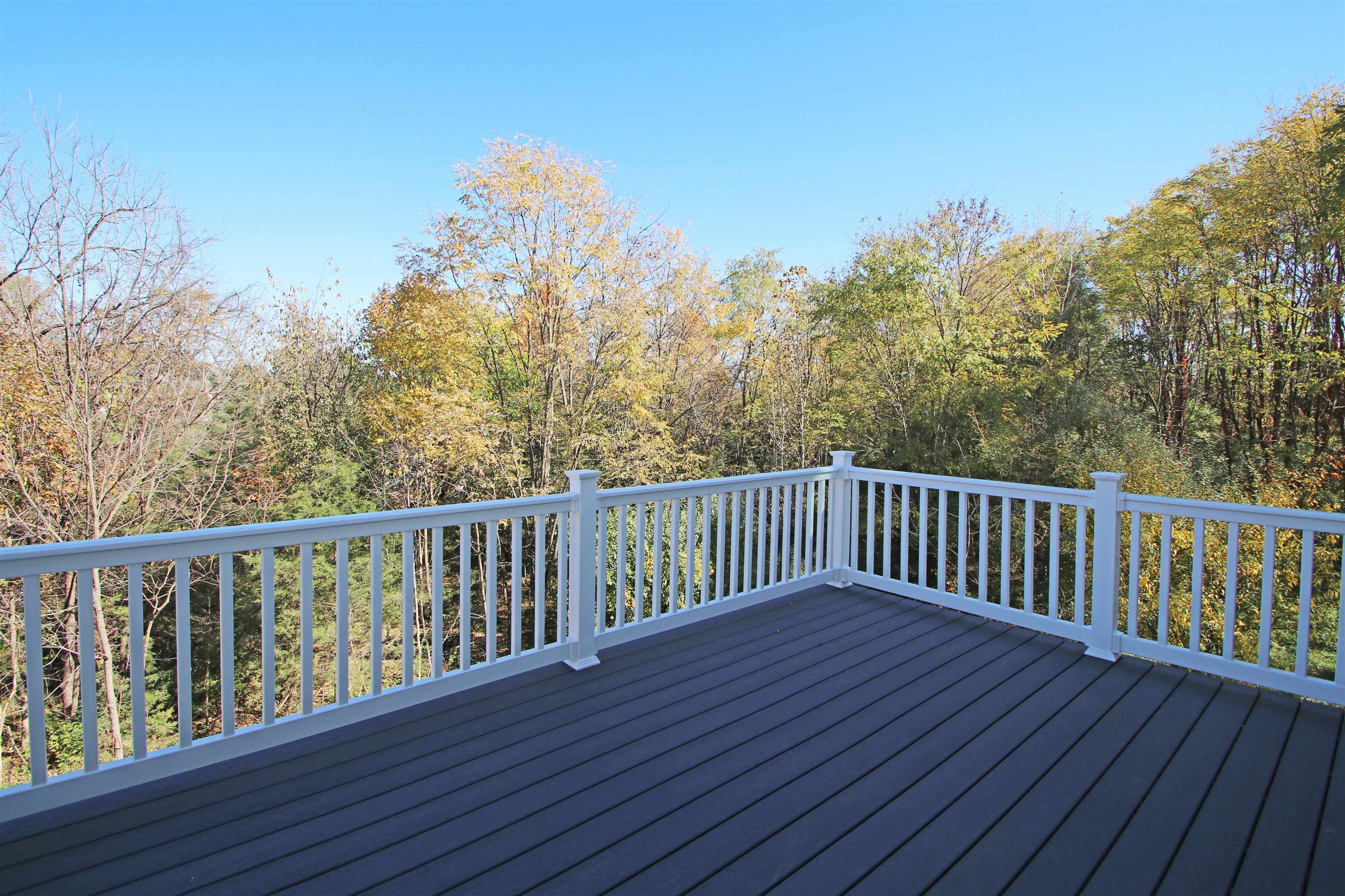 2060 Willow Hill Drive Harrisonburg, VA 22801 - Photo 9 of 43 a balcony with wooden floor and trees in the background