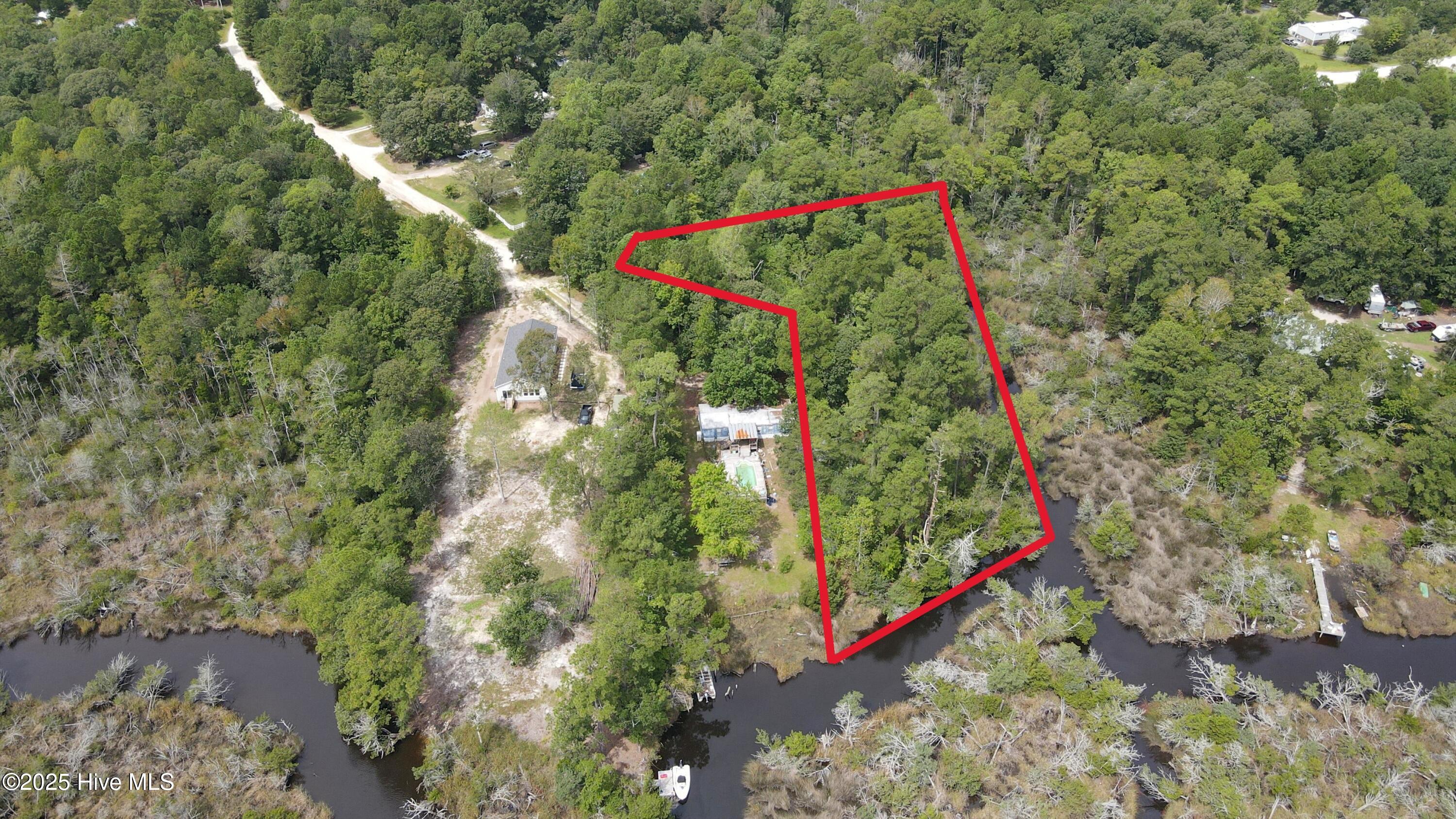 323 Clearview Drive Holly Ridge, NC 28445 - Photo 6 of 16 Approximate Property Line Aerial Water S