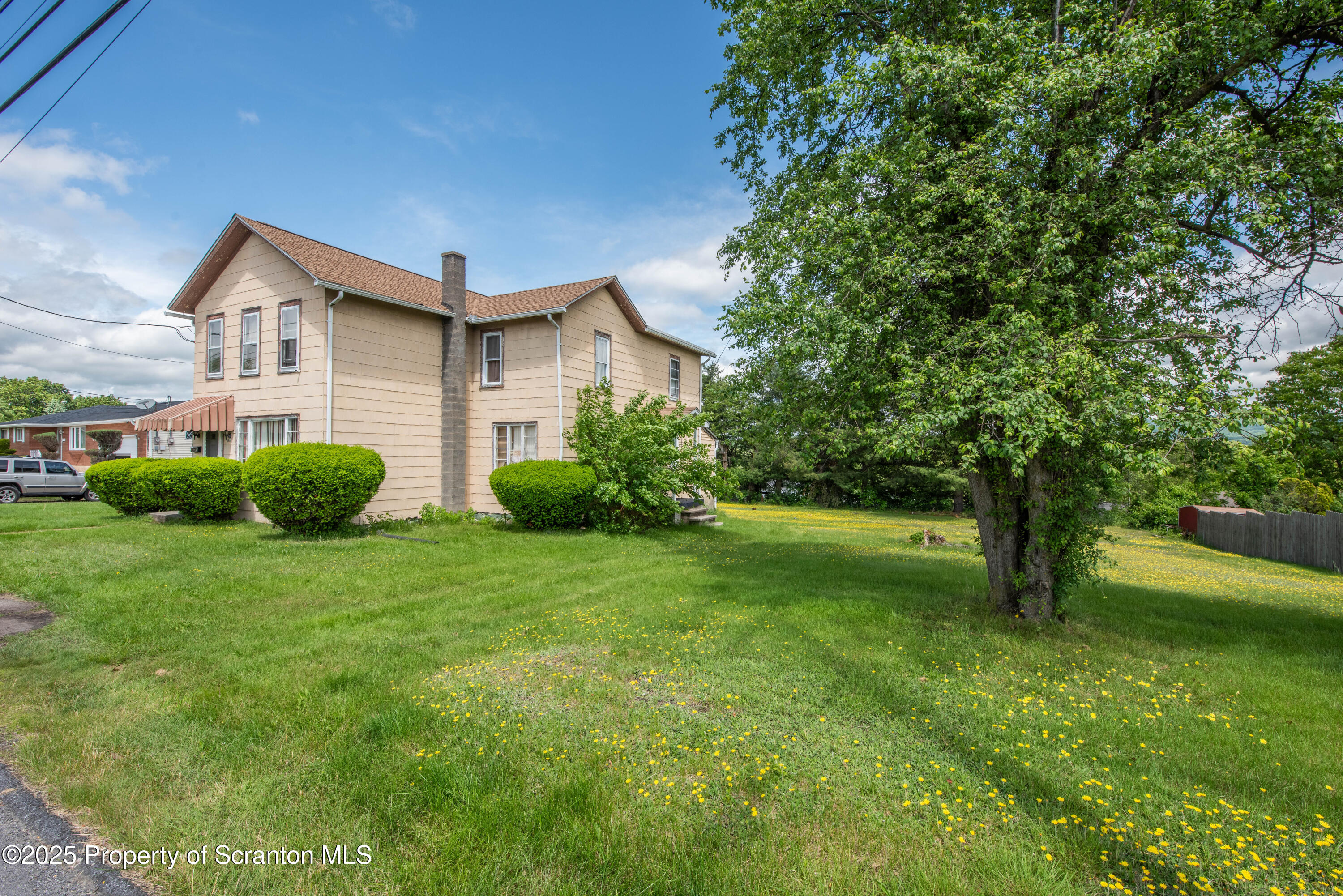 1010 Wood Street Old Forge, PA 18518 - Photo 3 of 38 a view of a house with a big yard potted plants and large tree