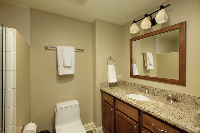2246 Illinois Road Northbrook, IL 60062 - Photo 21 of 25 a bathroom with a granite countertop sink vanity and a mirror