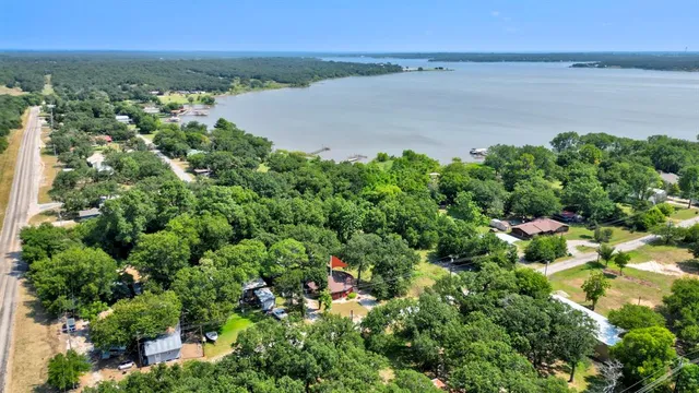 a view of a lake with a city view