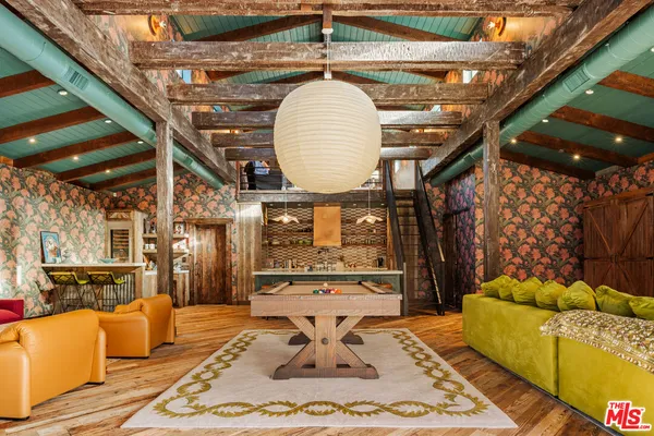 a living room with furniture