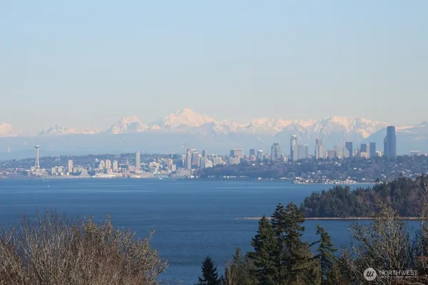 a view of a city with ocean