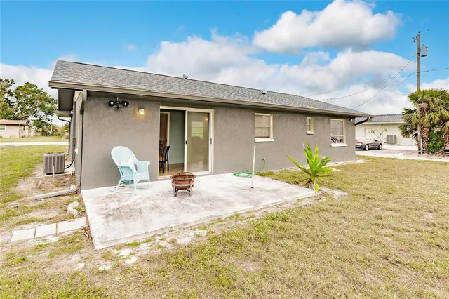 a view of a house with a patio