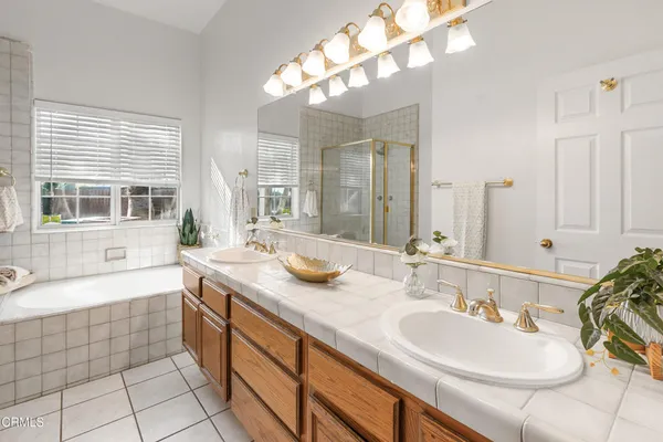 a view of a swimming pool with a sitting area