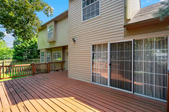 a view of a wooden deck
