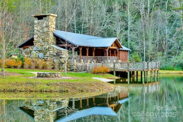 a view of a swimming pool with an outdoor space