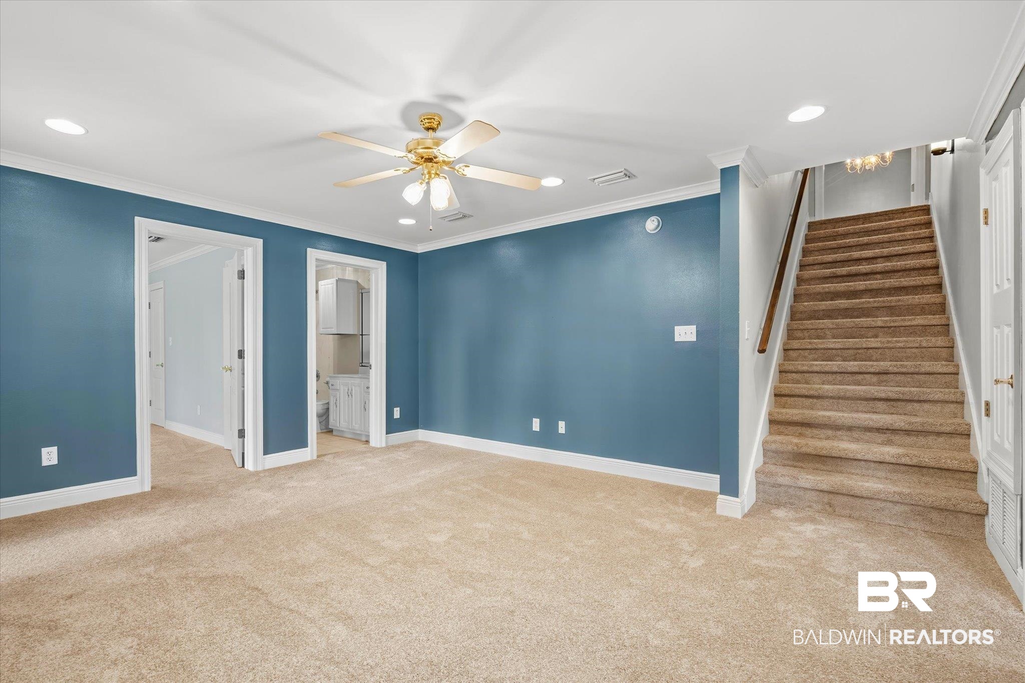 4109 Blue Heron Ridge Mobile, AL 36693 - Photo 19 of 33 Interior space featuring ornamental molding and ceiling fan