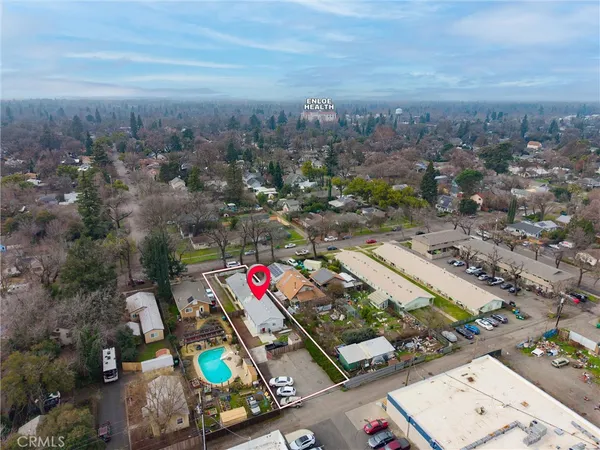 an aerial view of multiple house