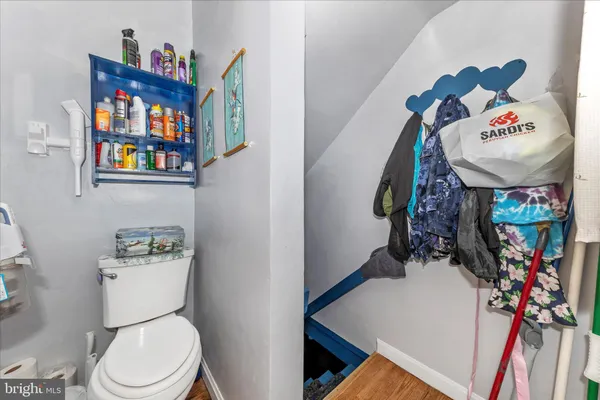 a storage room with furniture