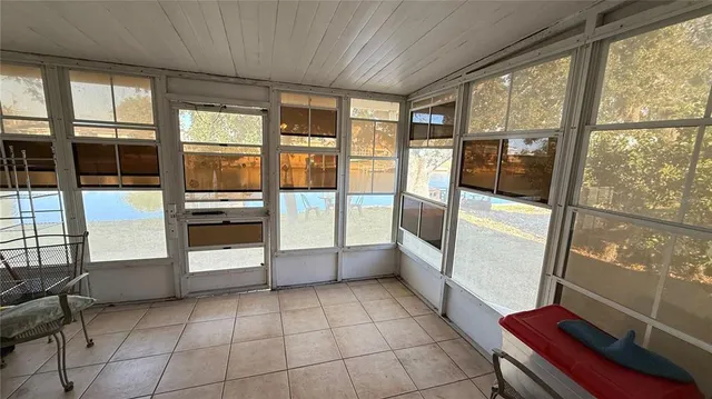 a room with a large window