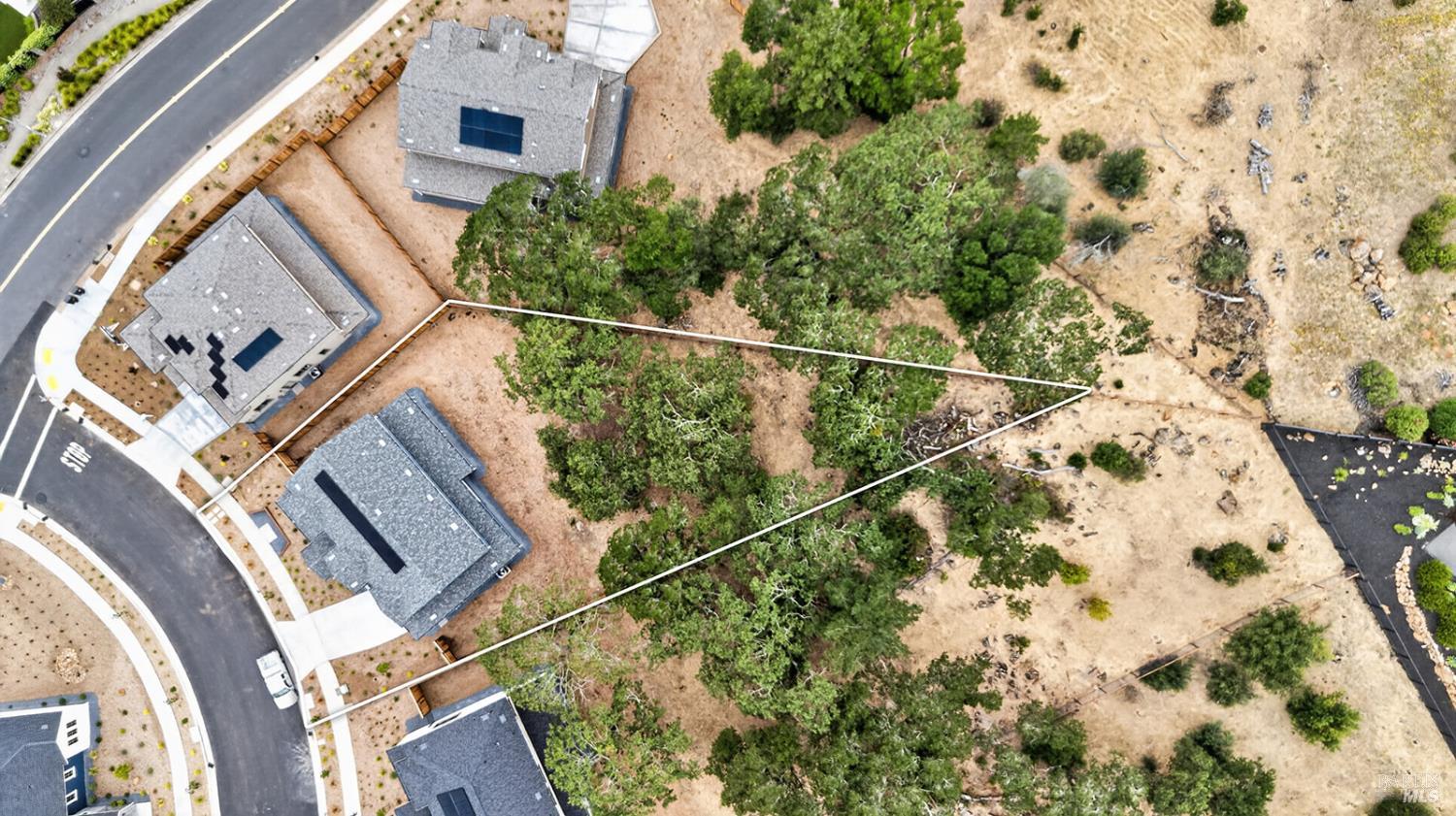 1907 Carlile Place Santa Rosa, CA 95403 - Photo 53 of 55 Aerial view of the boundary lines of this property. Boundary lines are approx. and drawn by AI.