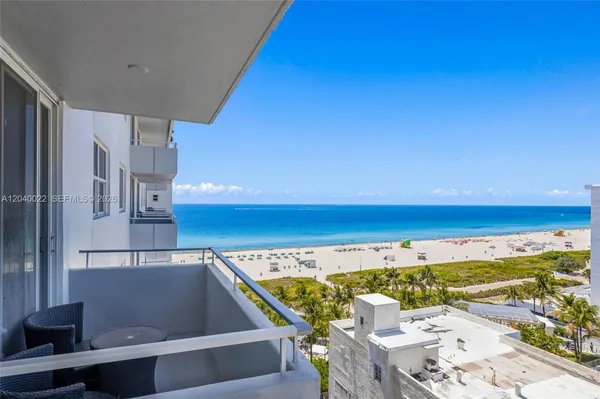 a view of an ocean from a balcony