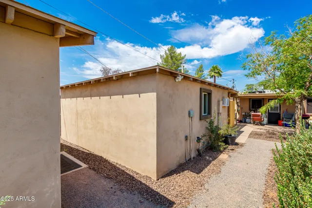 a view of a house with a patio