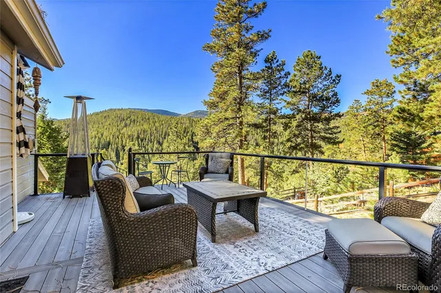 a view of a chairs in a balcony