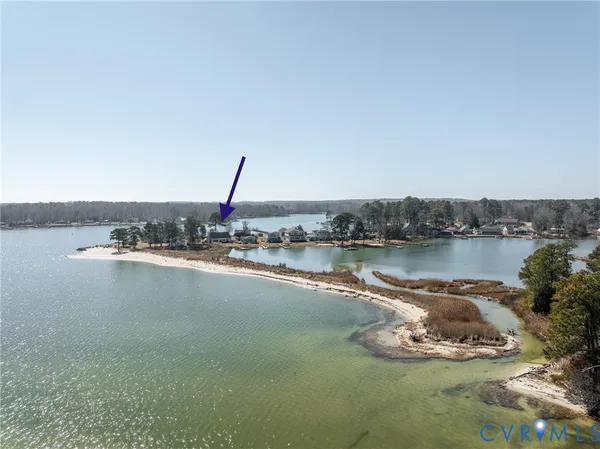 a view of a lake with a nearby beach
