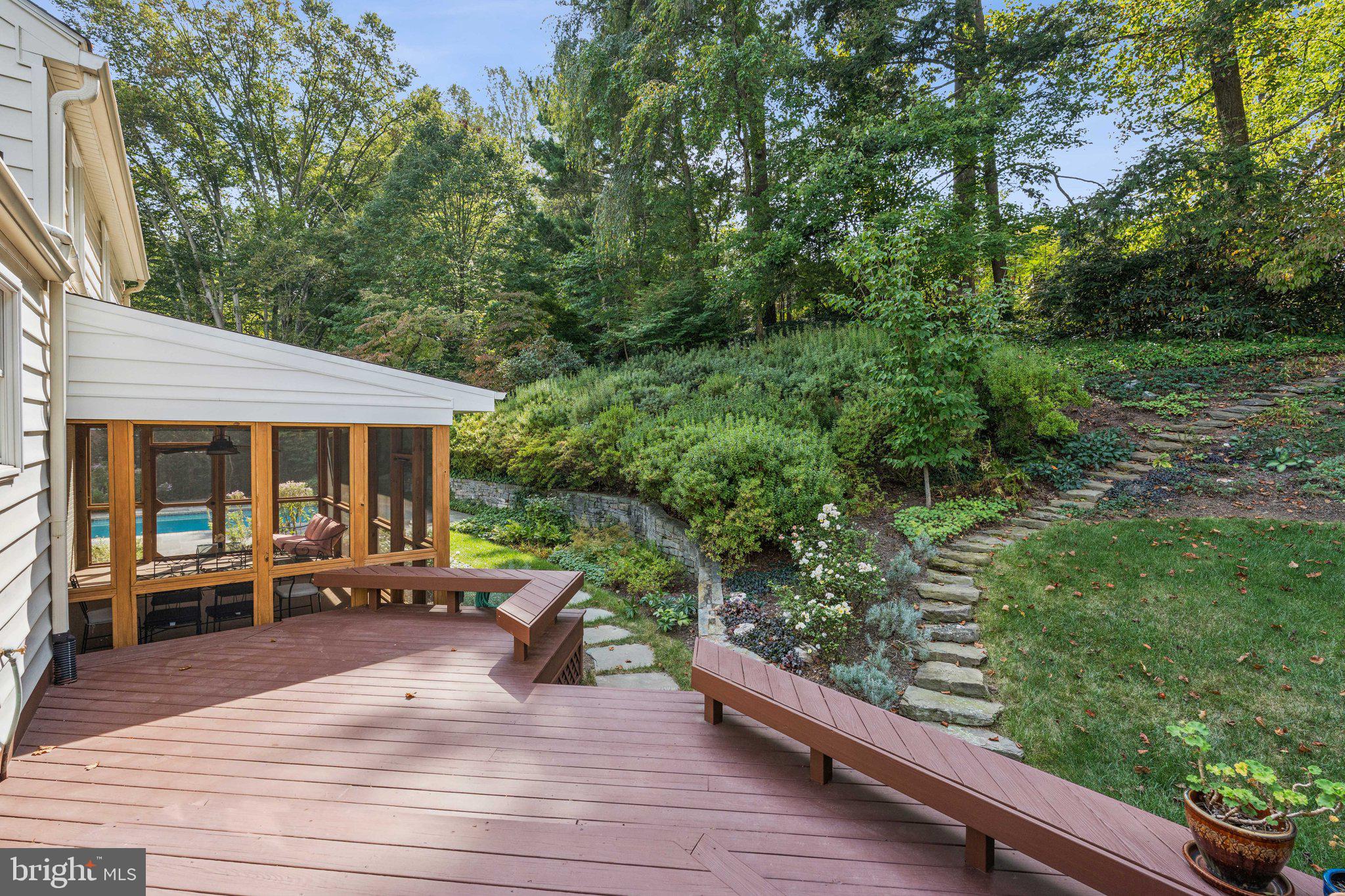 8510 West Howell Road Bethesda, MD 20817 - Photo 34 of 45 Deck with Terraced Landscaping