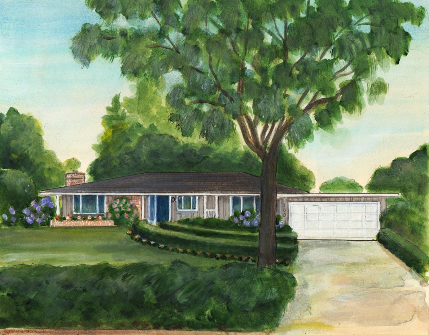 front view of house with a yard