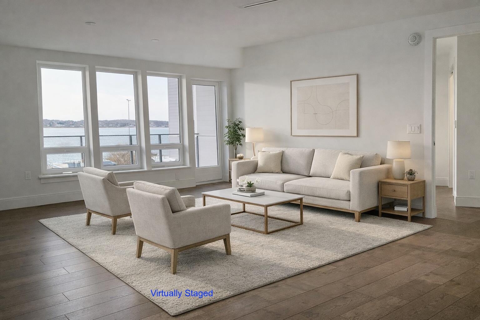 218 Washington Avenue, Unit 102 Portland, ME 04101 - Photo 4 of 25 Modern waterfront condo living room