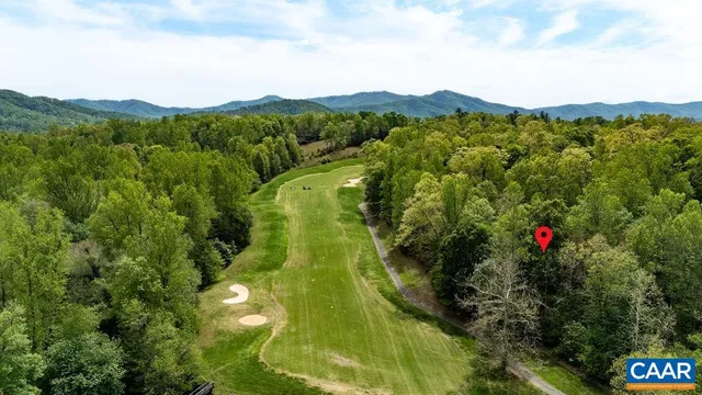 a view of an lake and mountain