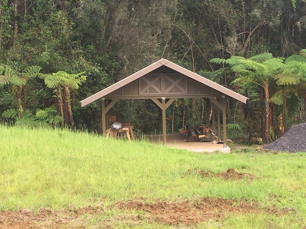 580 Hoaka Road Hilo, HI 96720 - Photo 6 of 8 a backyard of a house with plants and large trees