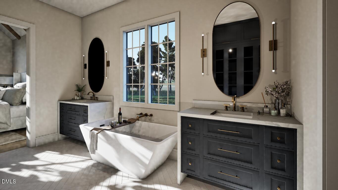 3032 Lewis Farm Road Raleigh, NC 27607 - Photo 13 of 34 a bathroom with a sink and a mirror