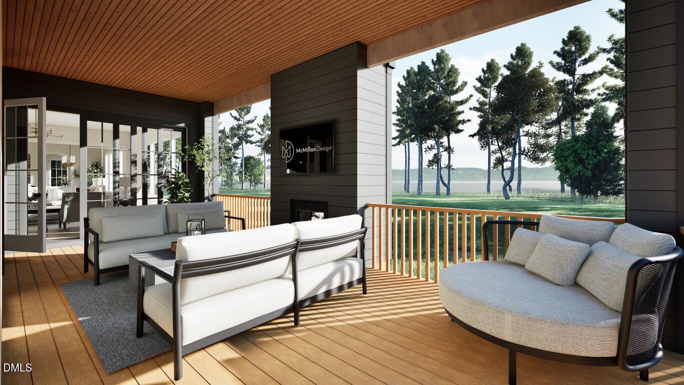 3032 Lewis Farm Road Raleigh, NC 27607 - Photo 27 of 34 a balcony with furniture and wooden floor