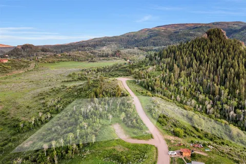 a view of a lush green hillside and a mountain
