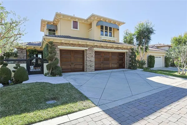 front view of a house with yard