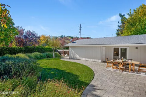 a view of a park with plants and trees