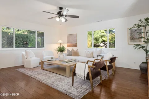 a living room with furniture