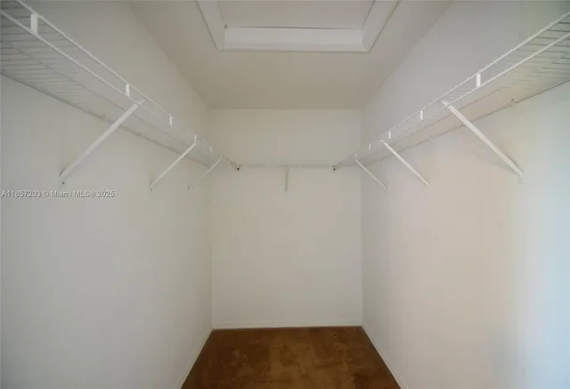 a view of small space with racks on the wall