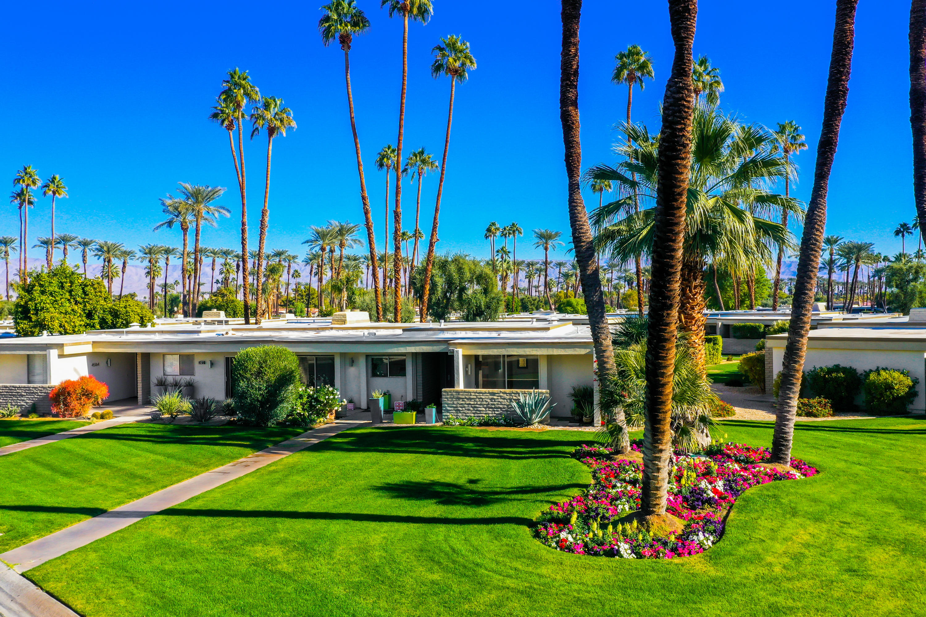 45204 Ave Codorniz Indian Wells, CA 92210 - Photo 32 of 36 a view of a house with a big yard and palm trees