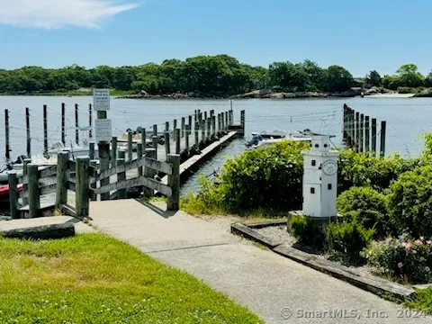 a view of a lake with a building in the background
