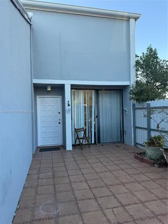 an empty room with bench