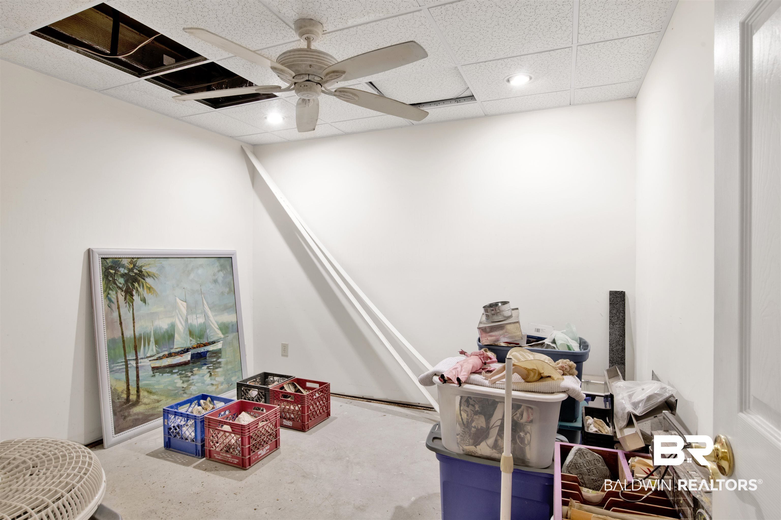 7641 Hitt Road Mobile, AL 36695 - Photo 23 of 29 Recreation room featuring a paneled ceiling and ceiling fan