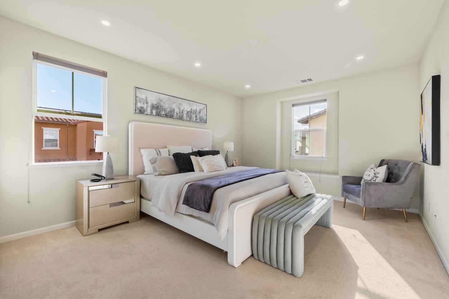 719 Raines Terrace Sunnyvale, CA 94087 - Photo 13 of 47 a bedroom with a bed and a couch