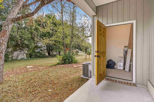 a view of a front door and porch