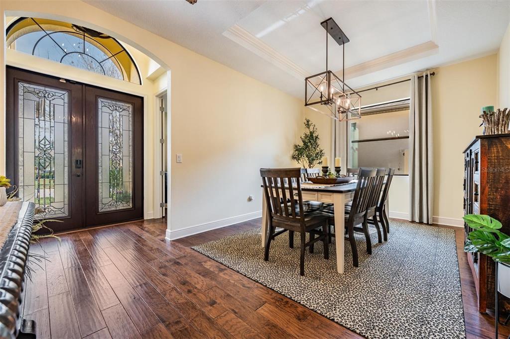 Custom double front door is a wonderful touch